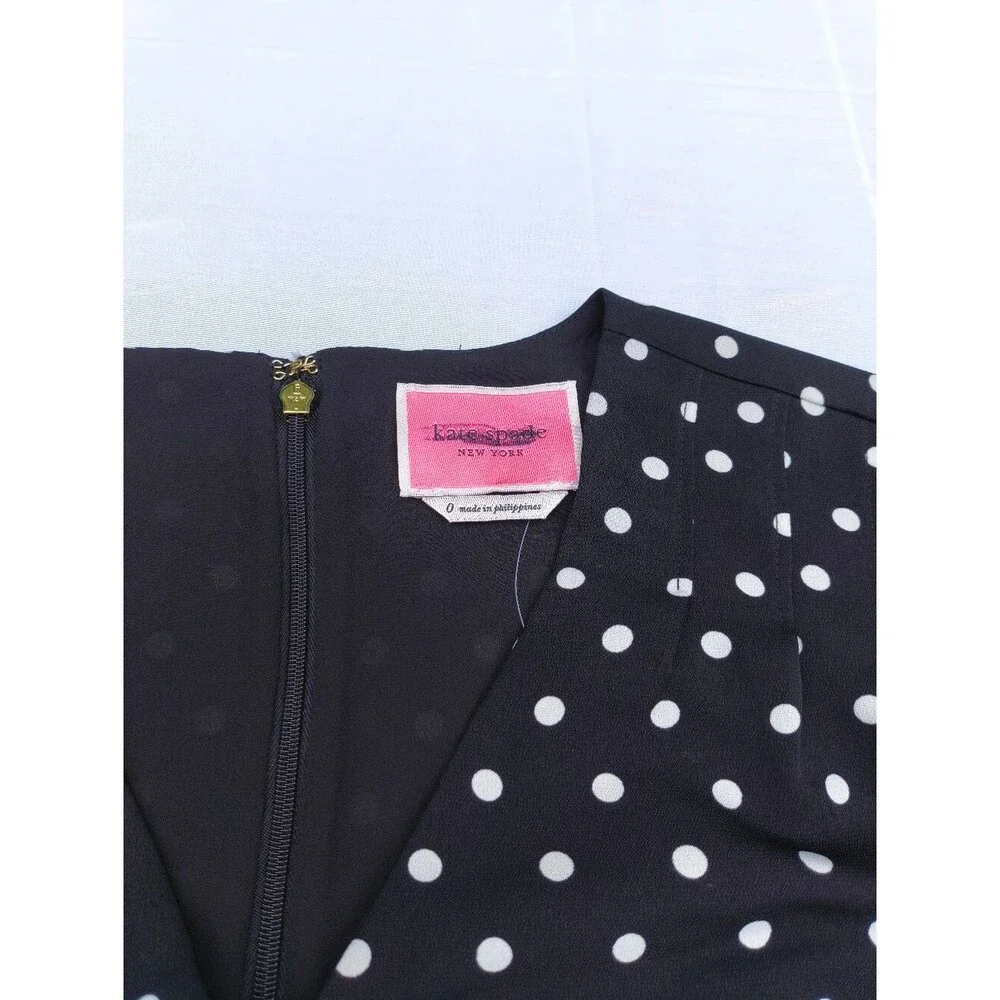 Kate Spade Lia Dot Black and White Polka Dot Wide Leg Jumpsuit - Size 0